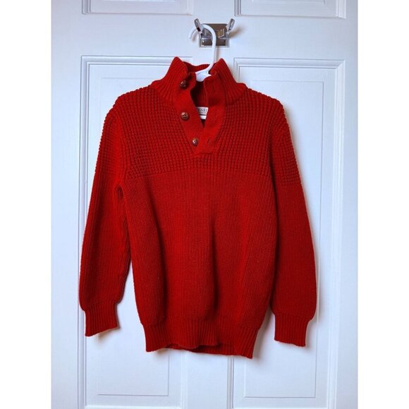 Hope & Henry Youth Boy's Red Sweater wth Elbow Pads and Wooden Buttons SZ S - Picture 2 of 11